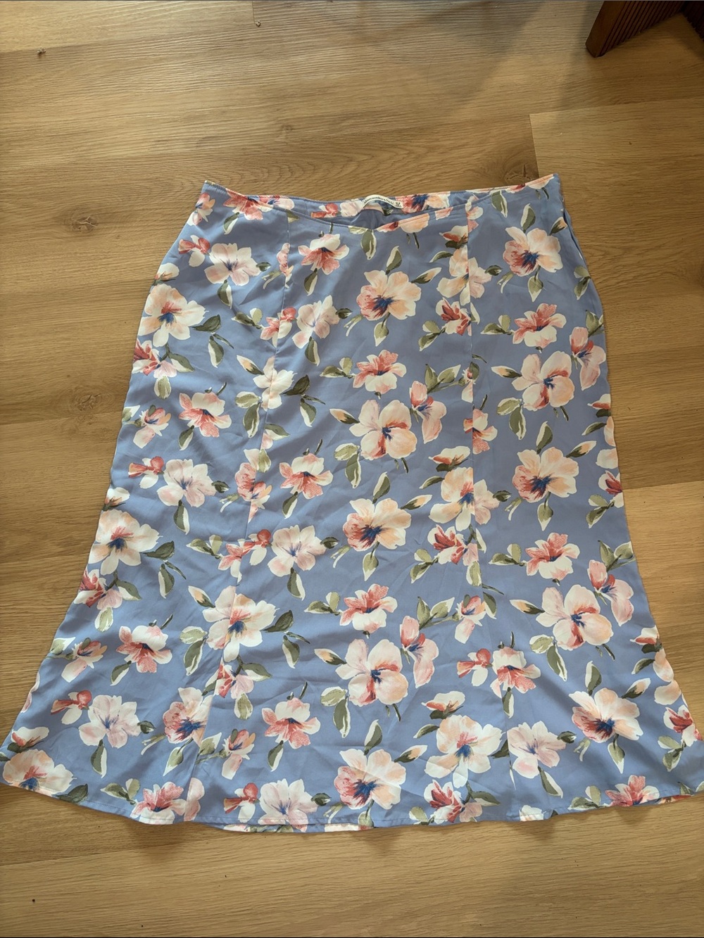 Abercrombie & Fitch Blue Floral A-Line Midi Skirt